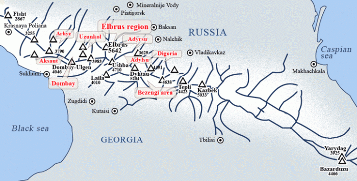 Caucasus map